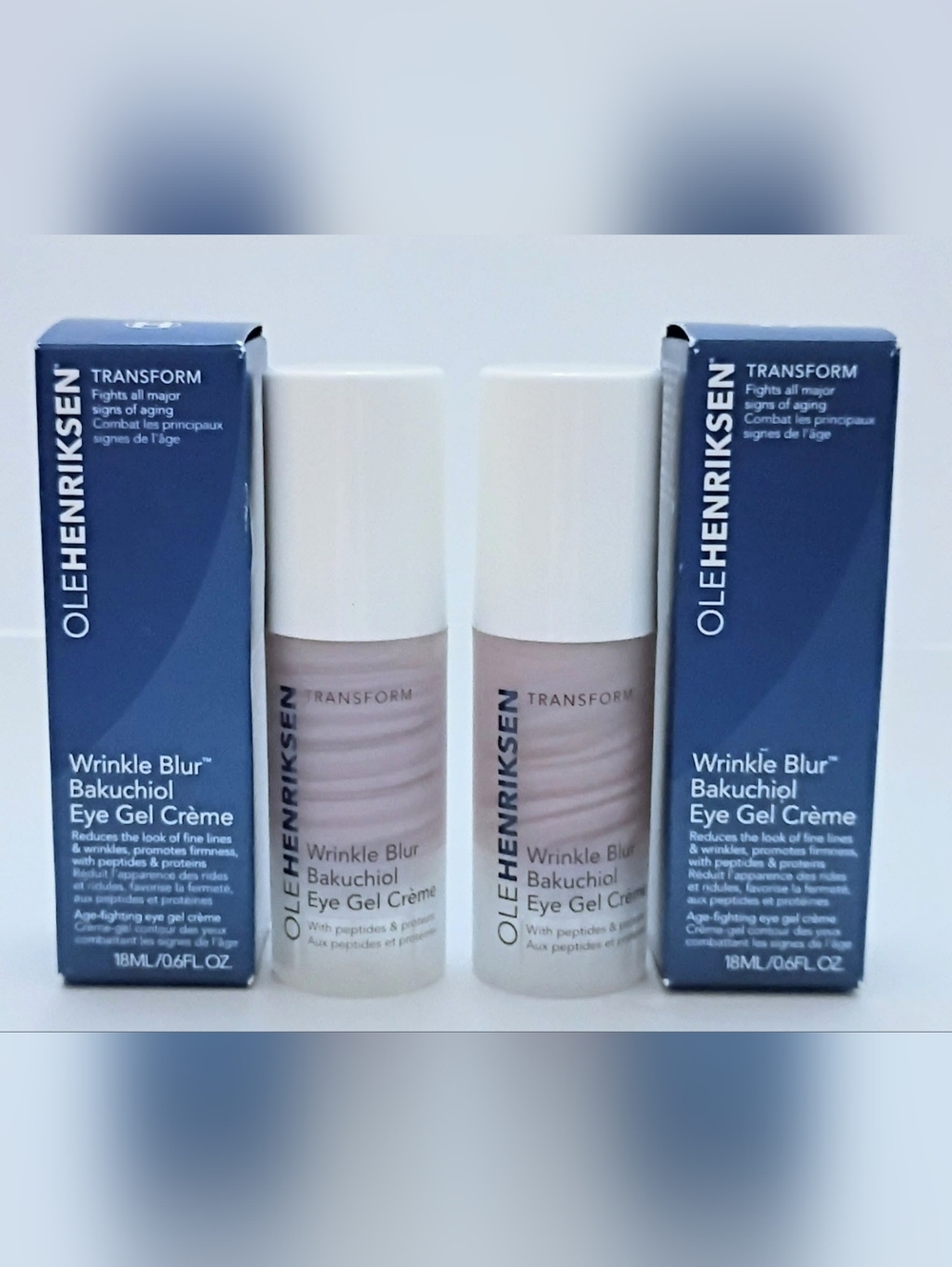Ole Henriksen Eye Cream Bundle (2) Wrinkle Blur Bakuchiol NEW 0.6 oz Each